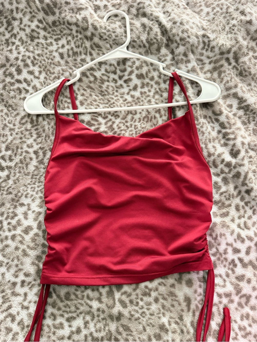 Red Ruched Cami Tank Top - Women